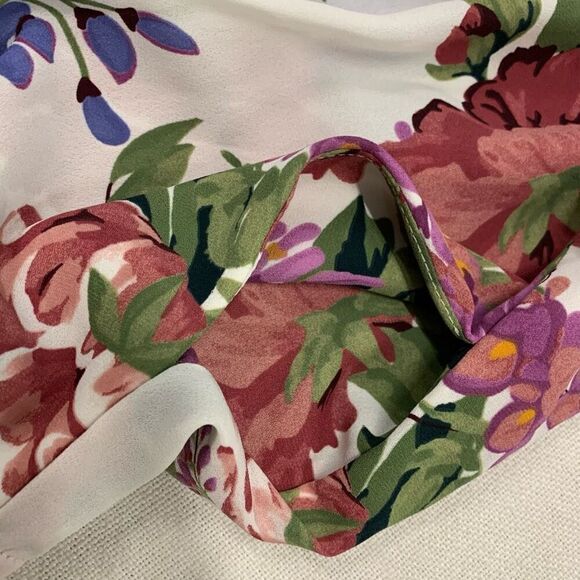 Show Me Your MuMu Sz S high waist floral chiffon zipper pleated pockets shorts - Picture 10 of 10